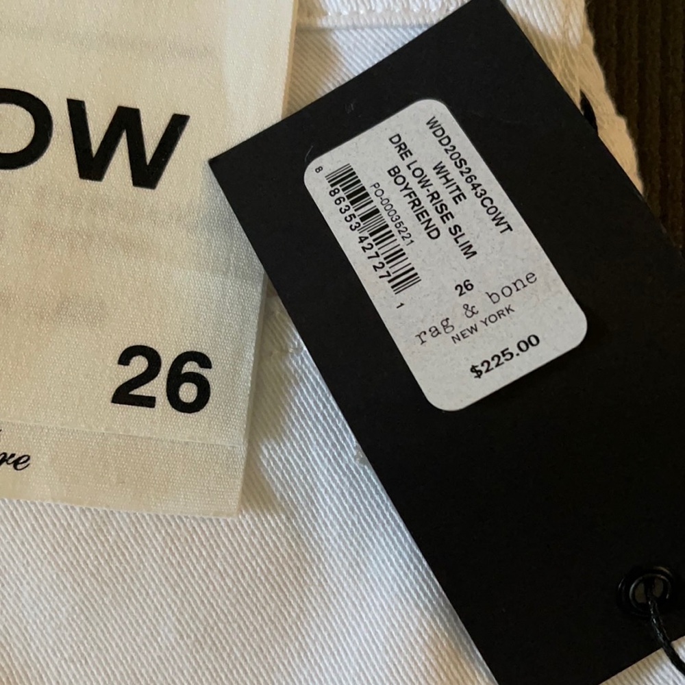 Rag and Bone Dre Low Rise Slim Boyfriend size 26